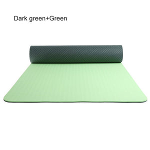 TPE yoga mat Double color 6mm beginners environment friendly tasteless Anti slip fitness yoga mat