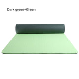 TPE yoga mat Double color 6mm beginners environment friendly tasteless Anti slip fitness yoga mat